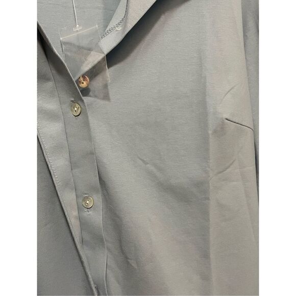 NWOT Wynne Layers Costal Blue Button Front Shacket With Mother of Pearl Buttons - Picture 4 of 6